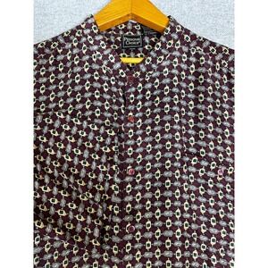 Vintage 80s 90S 100%‎ Silk Hawaiian Shirt XXL Personal Choice Mandarin Collar
